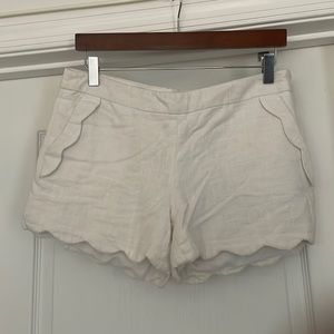 Cynthia Rowley linen scallop shorts